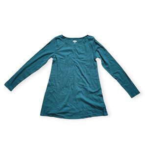 Old Navy Maternity Relaxed Long Sleeve Dark Teal Boatneck Slub Knit Tee Sz XS